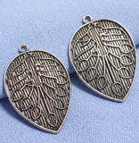 5 Pcs 40x28mm German Silver Leaf Pendant