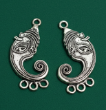 4 Pcs, 39x17mm German Silver Ganesha Earring Components