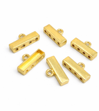 20 Pcs 20mm German Silver 4 Holes Strings Connectors