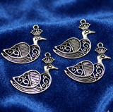 Pcs, 37x32mm German Silver Peacock Pendant