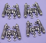 2 Pcs, 25mm German Silver Elephant Pendants
