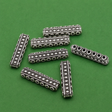 10 Pcs German Silver 7 Strings Connectors Silver 29x6mm