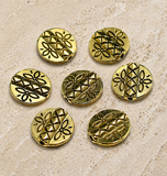 10 Pcs, 11mm German Silver Round Beads Golden
