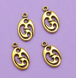 13x9mm German Silver Charms Golden