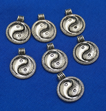 12mm German Silver Yin Yang Charms