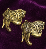 1 Pc German Silver Elephant Pendants Golden