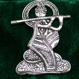 1 Pc German Silver Lord Krishna Pendant Silver