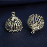 4 Pcs, 25x20mm German Silver Jhumki Components