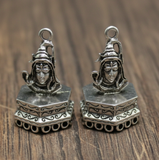 4 Pcs, 31x16mm German Silver Lord Shiva Jhumkis Components