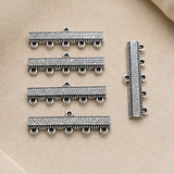 10 Pcs 30mm German Silver 5 Loop Connector Bars