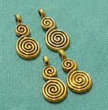 German Silver Charms Golden 17X7mm