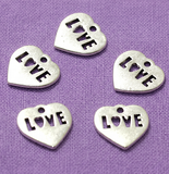 German Silver Heart Charms 15mm