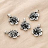 German Silver Flower Charms 15mm