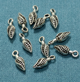 50 Pcs German Silver Leaf Charms 12mm