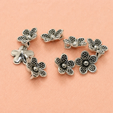 10 Pcs German Silver Flower Charms 12mm