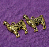10 Pcs, 20mm German Silver Llama Charms Golden