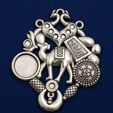 1 Pcs, 3.75 Inch German Silver Camel Pendant