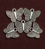 13mm German Silver Butterfly Charms