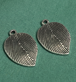 22mm German Silver Leaf Charms