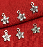 13mm German Silver Flower Charms