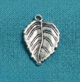 10 Pcs, 29mm German Silver Leaf Charms