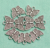 10mm German Silver Butterfly Charms