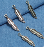 25mm German Silver Leaf Charms