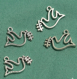 15mm German Silver Birds Charms