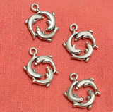 20mm German Silver Dolphin Charms