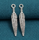 28mm German Silver Leaf Charms