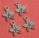 10mm Flower German Silver Charms