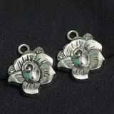 18mm Flower German Silver Charms