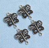 17x13mm Butterfly German Silver Connector Charms
