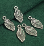 16x7mm Leaf German Silver Charms