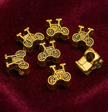 12x11mm German Silver Cycle Golden Beads