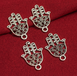 0.75 Inch German Silver Hamsa Hand Charms
