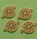 20x14mm German Silver Golden Flower Connectors