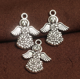 1 Inch German Silver Angel Charms