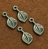16x7mm German Silver Leaf Charms