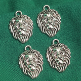 16x12mm German Silver Lion Face Charms