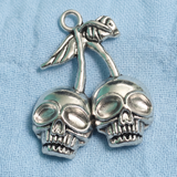 1 Pc German Silver Skull Face Charm 1.5 Inch