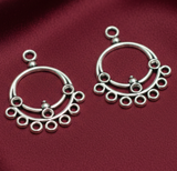 4 Pcs German Silver Earrring Components 1 Inch