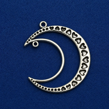 1 Pc German Silver Moon Pendant 1.75 Inch