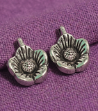 10 Pcs German Silver Flower Charms 10mm