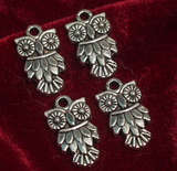 19X11mm German Silver Owl Charms