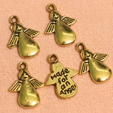 16X12mm German Silver Angel Charms