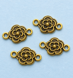 20X12mm German Silver Flower Connectors (Golden)