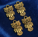 19X11mm German Silver Owl Charms