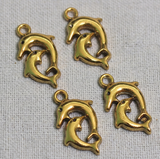 21X12mm German Silver Dolphin Charms