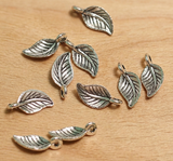 15x6mm German Silver Leaf Charms